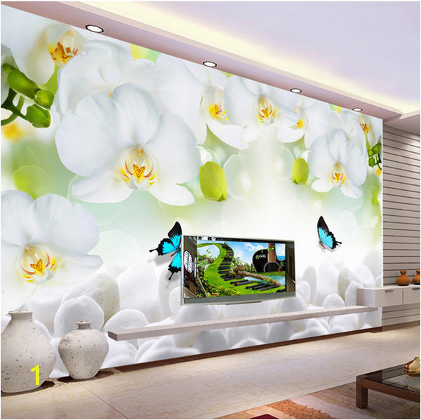 Modern Wall Mural Paintings Modern Simple White Flowers butterfly Wallpaper 3d Wall Mural Living Room Tv sofa Backdrop Wall Painting Classic Mural 3 D Wallpaper