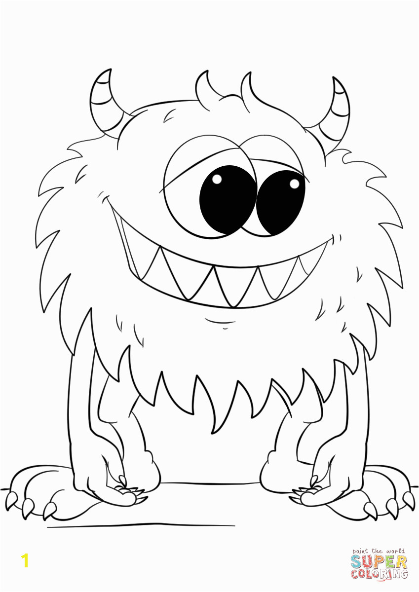 cute cartoon monster coloring page free printable pages splendi image