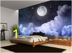 Moon and Stars Wall Mural Details About Night Sky Moon Clouds Dark Stars Wall Mural