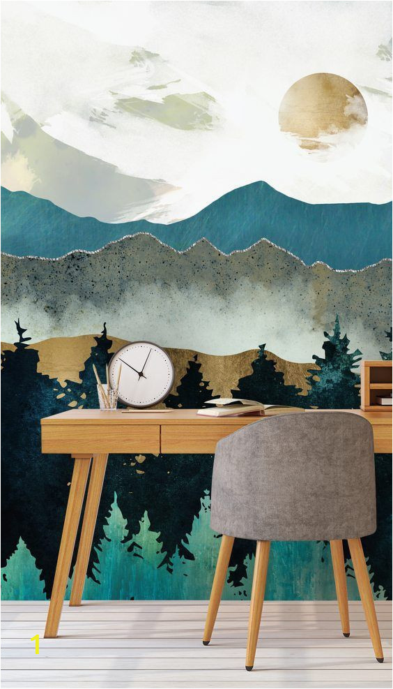 Mountain Wall Mural Paint forest Mist Teenage Bedroom Ideas In 2019