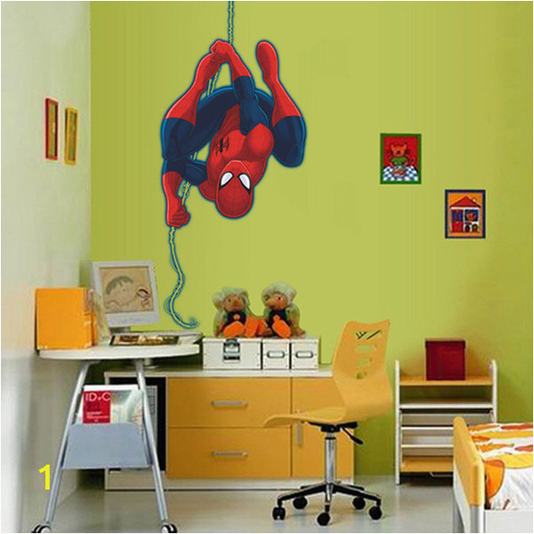 Movie themed Wall Murals Spiderman Cartoon Wall Sticker Pvc Self Adhesive Movie Wall Decal for Kids Room and Living Room Home Decoration Decorative Stickers for the Wall