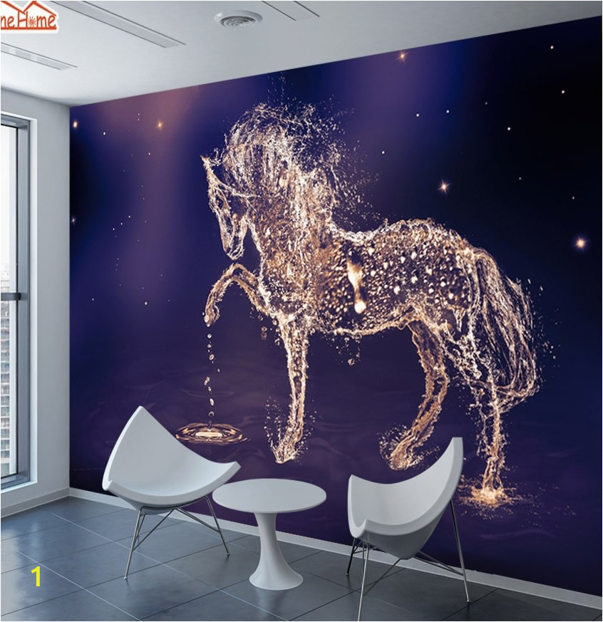 ShineHome 3d Glittering Running Horse Wallpapers 3 d Animal Wall Paper Wallpaper Mural Roll for Kids