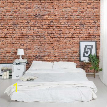 Mural On Bedroom Wall Old Red Brick Wall Mural