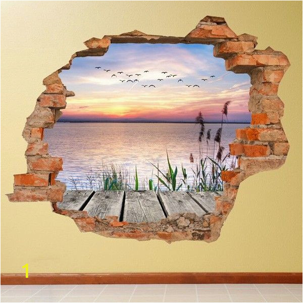 Mural Painting Wall Sticker 3d Vinyl Water Motif Wall Sticker