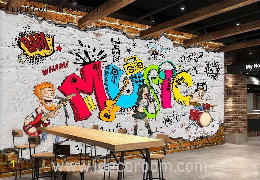 Murals for Restaurant Walls Animated Band Music Cartoon Ic Art Wall Murals Wallpaper