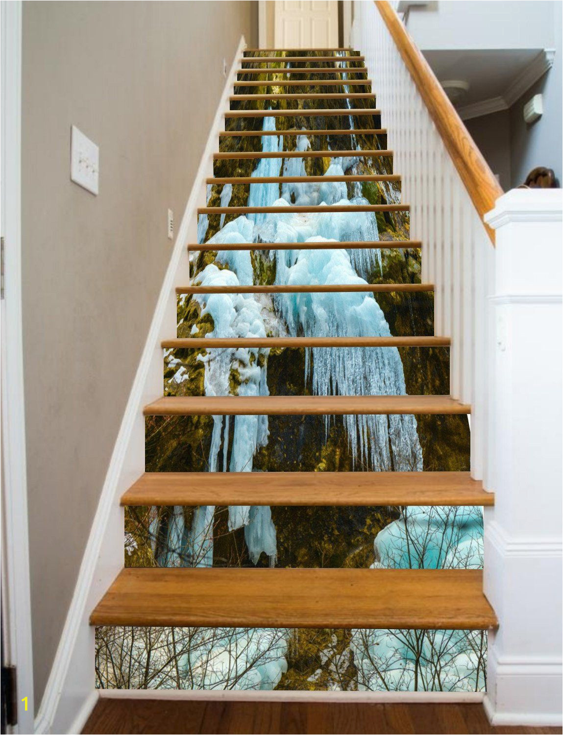 Murals for Stairway Walls 3d Ice and Snow 752 Stair Risers In 2019