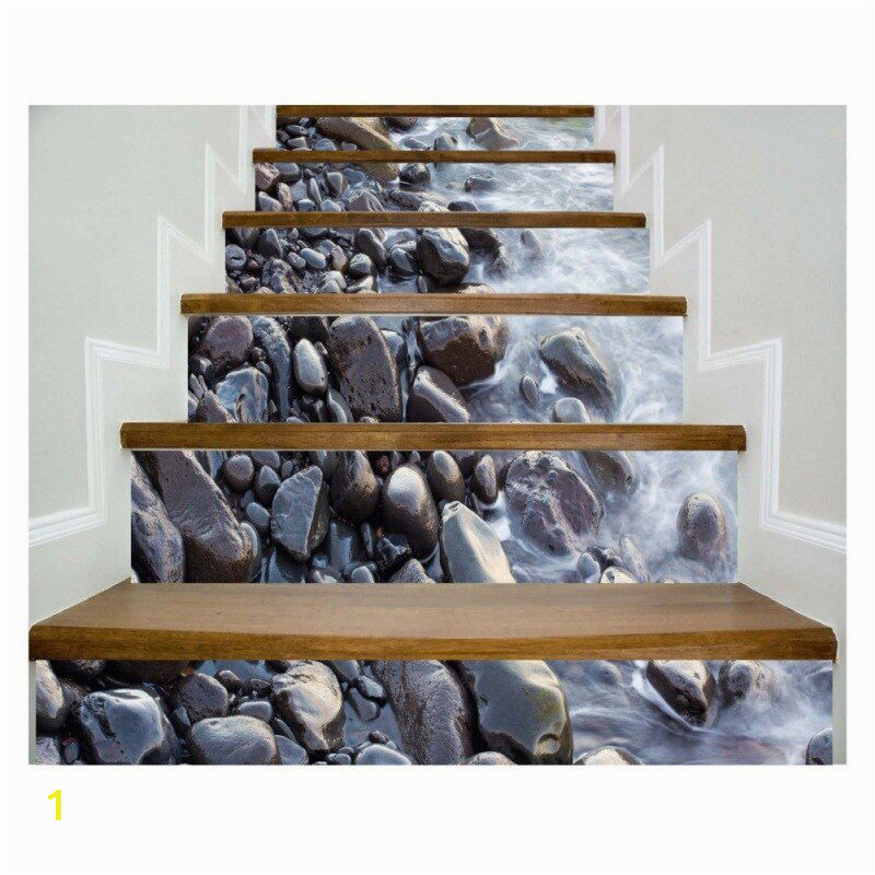 Murals for Stairway Walls 3d Scenery Pattern Stair Sticker 6pcs Set Diy Wall Decal
