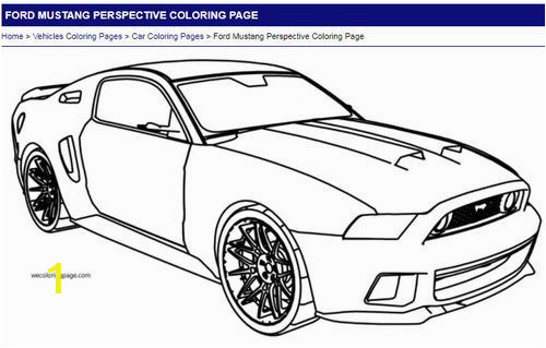 Mustang Car Coloring Pages ford Mustang Perspective Coloring Page