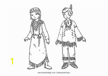 native american children colouring page native american coloring pages