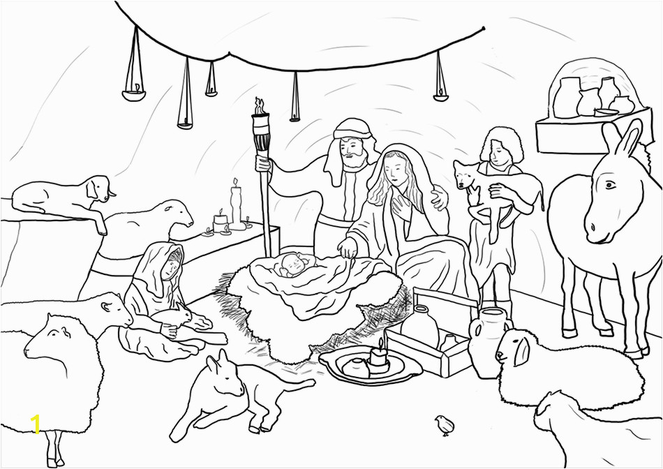 nativity coloring for christmas
