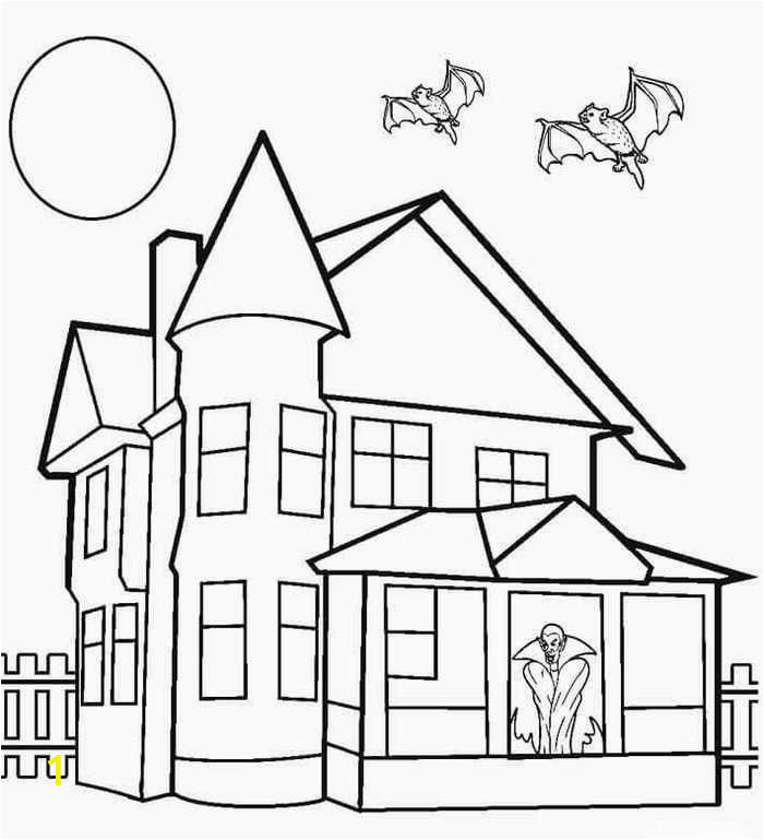 New House Coloring Pages Printable Haunted House Coloring Pages