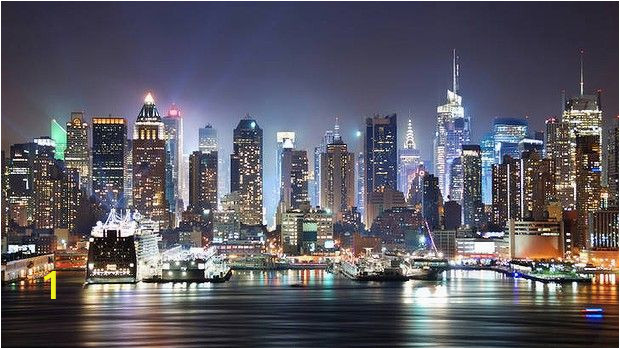 New York Lights Wall Mural High Tech Reflections New York City Great Picture