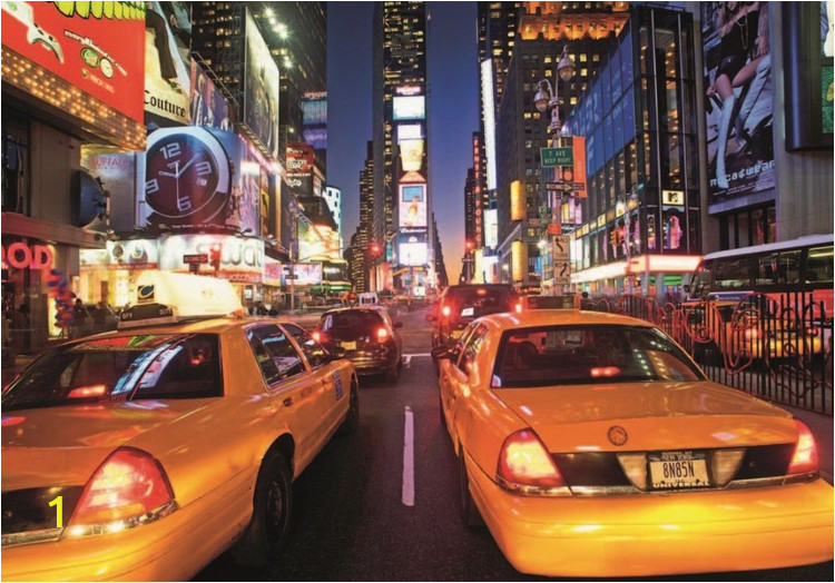 New York Times Square Wall Mural Fototapete Tapete New York Times Square Taxi Bei Europosters Kostenloser Versand