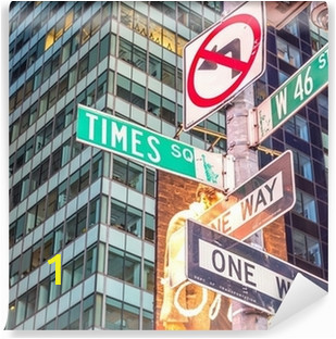 New York Times Square Wall Mural Image Of A Street Sign for Times Square New York Wall Mural