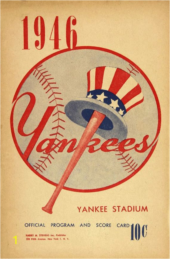 New York Yankee Wall Murals 1946 New York Yankees Print Vintage Baseball Poster