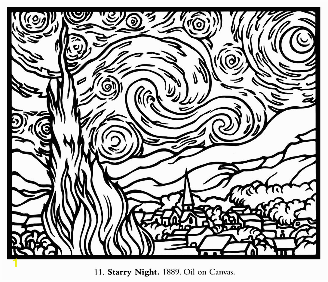 Night Sky Coloring Page Free Coloring Page Coloring Adult Van Gogh Starry Night