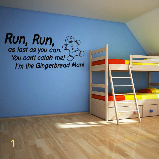 Nursery Rhyme Wall Mural Us $6 97 Off Gingerbread Man Text Wall Sticker Nursery Rhyme Childrens Room Vinyl Wall Art Sticker Removable Wall Decal Quote Mural New La977 In