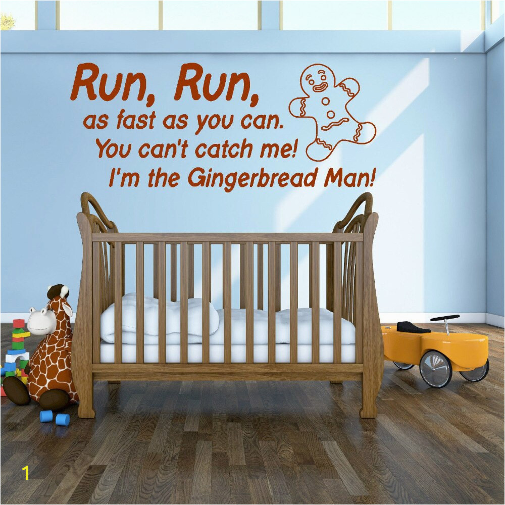 Nursery Rhyme Wall Mural Us $6 97 Off Gingerbread Man Text Wall Sticker Nursery Rhyme Childrens Room Vinyl Wall Art Sticker Removable Wall Decal Quote Mural New La977 In