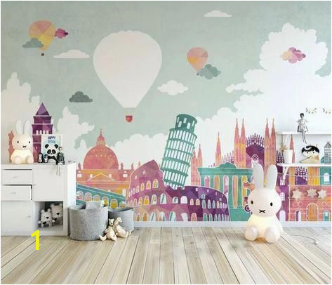 Nursery Wall Mural Ideas Kids Wallpaper Historical Places Wall Mural Hot Air Balloon