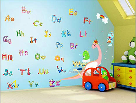 Nursery Wall Mural Stickers Amazon Oocc Alphabet Letters Kids Room Nursery Wall