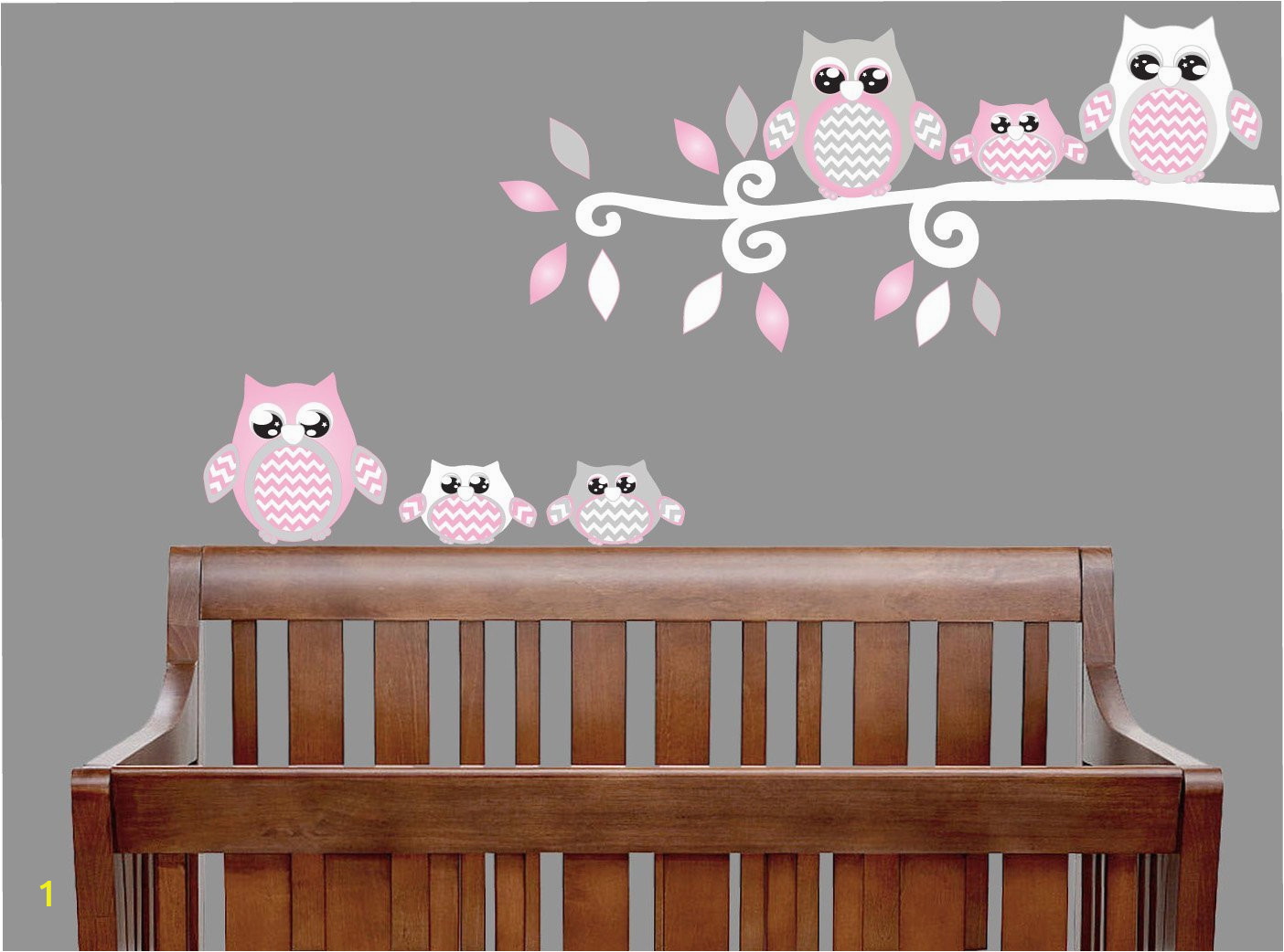 Pink Owl Wall Decals Owl Stickers Owl Nursery Wall Decor Grey and Pink Owl Wall Decals B014OD63EK