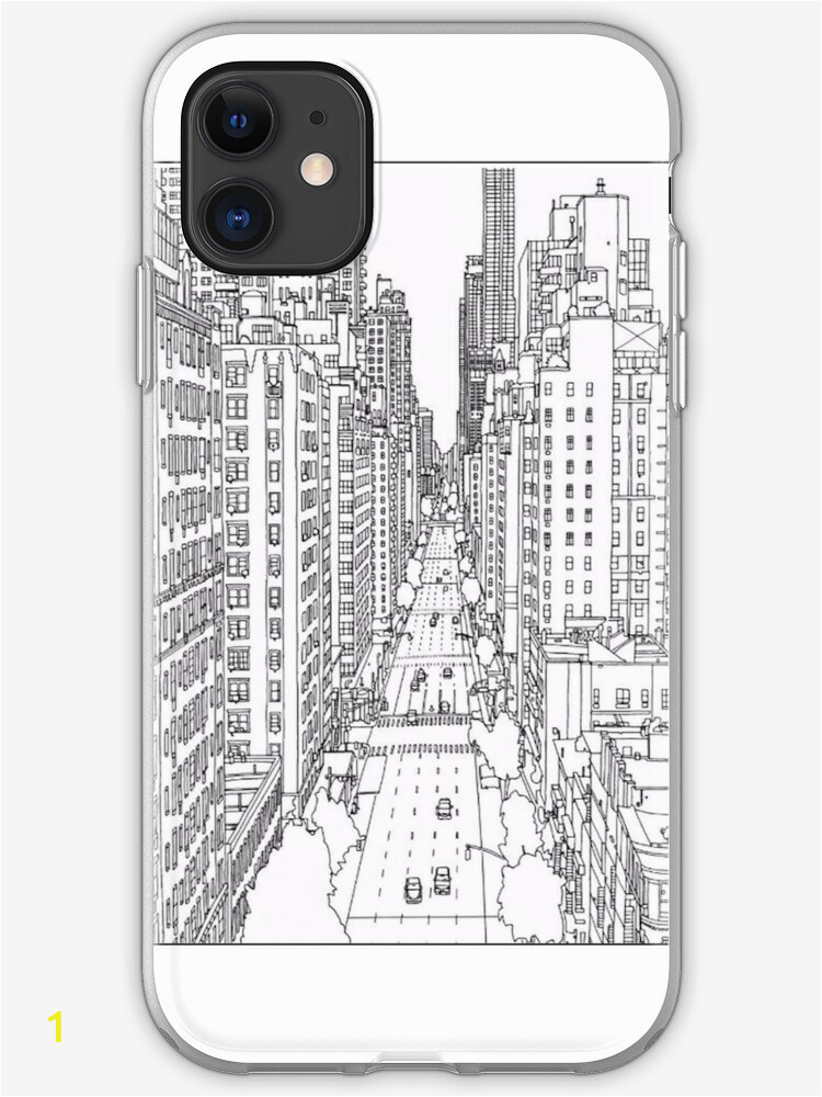 Nyc Coloring Pages for Kids Adult Coloring Pages New York iPhone Case by Yuna26