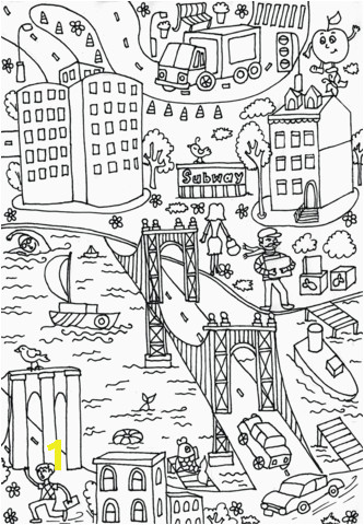 Nyc Coloring Pages for Kids Manhattan Bridge Coloring Page