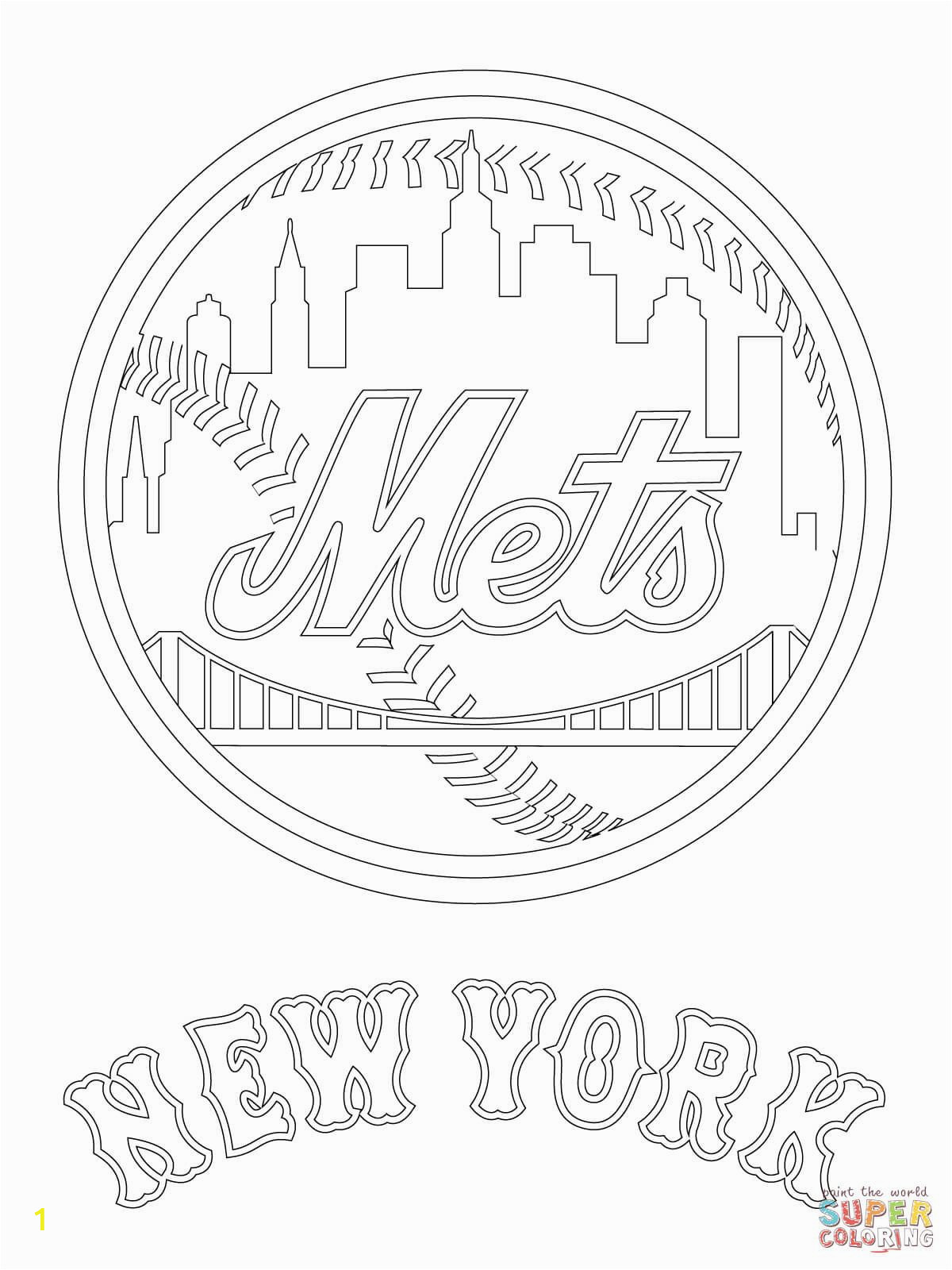 Nyc Coloring Pages for Kids New York Mets Logo Coloring Page From Mlb Category Select