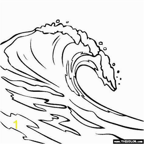 Ocean Waves Coloring Pages Line Free Clipart 128