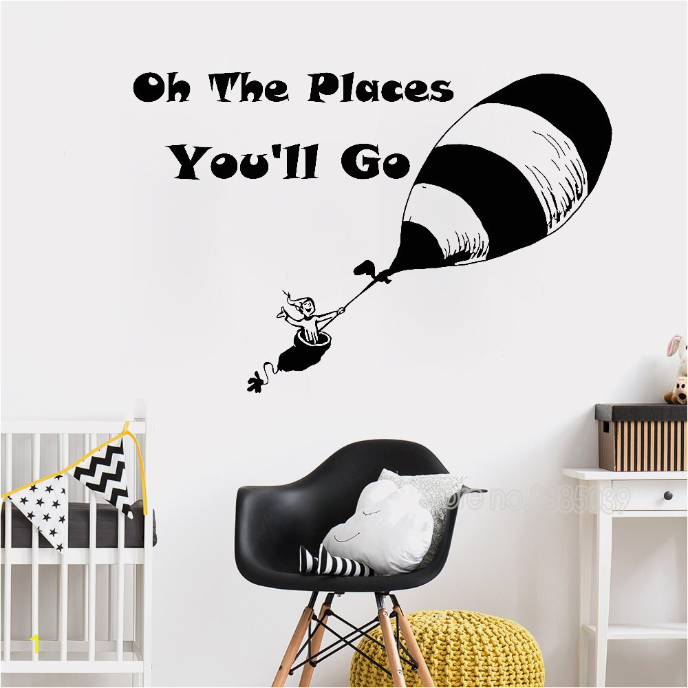 163x110cm Big Size Wall Stickr Quote Oh The Places You ll Go Art Mural Wall Decals