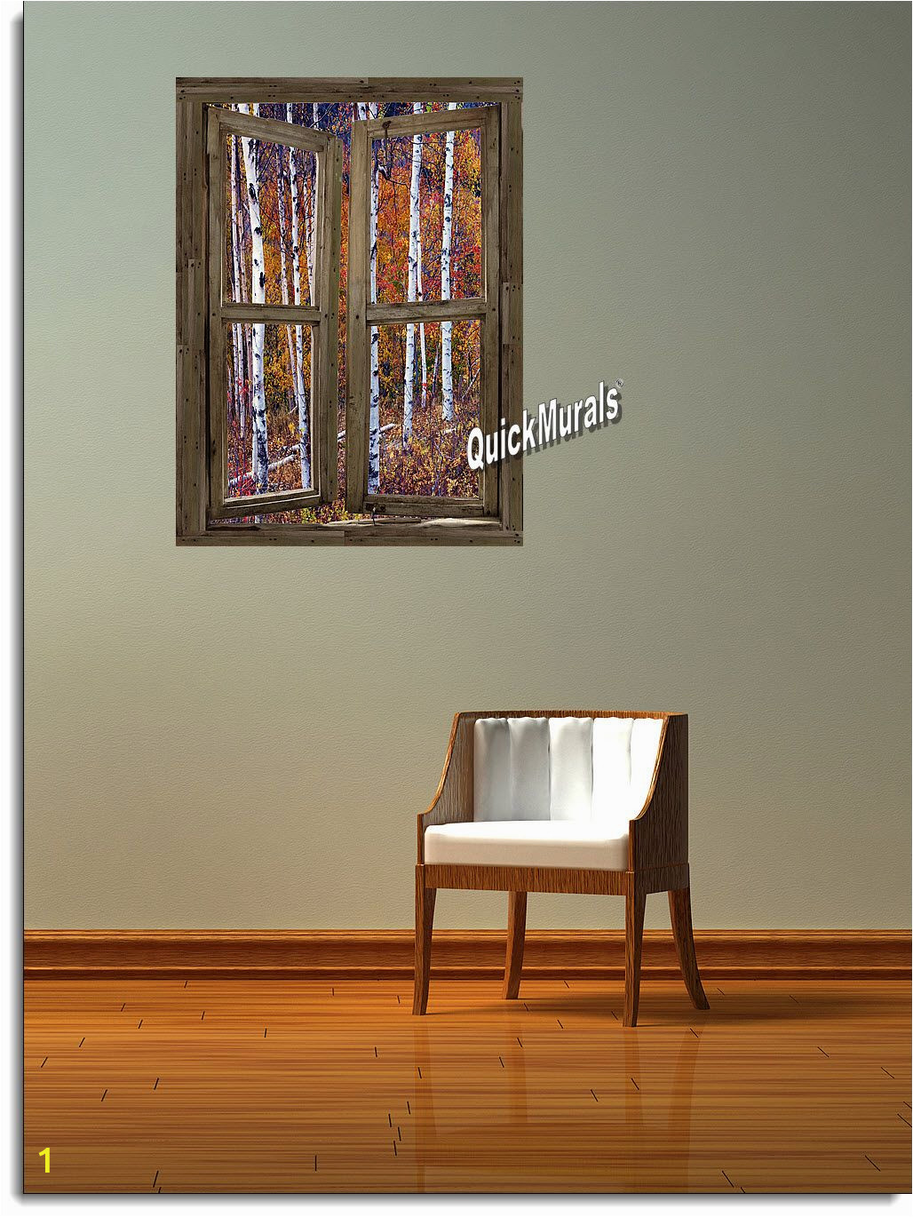 One Piece Wall Murals Wilderness Cabin Window Peel and Stick 1 Piece Canvas Wall