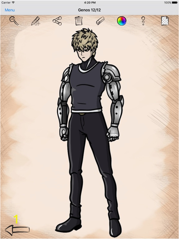 One Punch Man Coloring Pages Easy Draw for E Punch Man Anime Ios Application Version