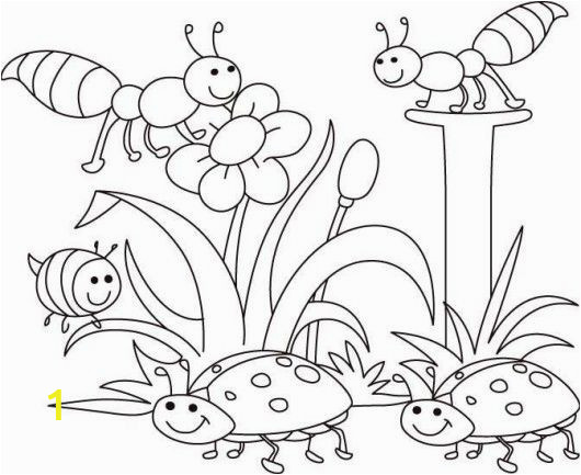 Online Spring Coloring Pages Spring Bugs Coloring Pages