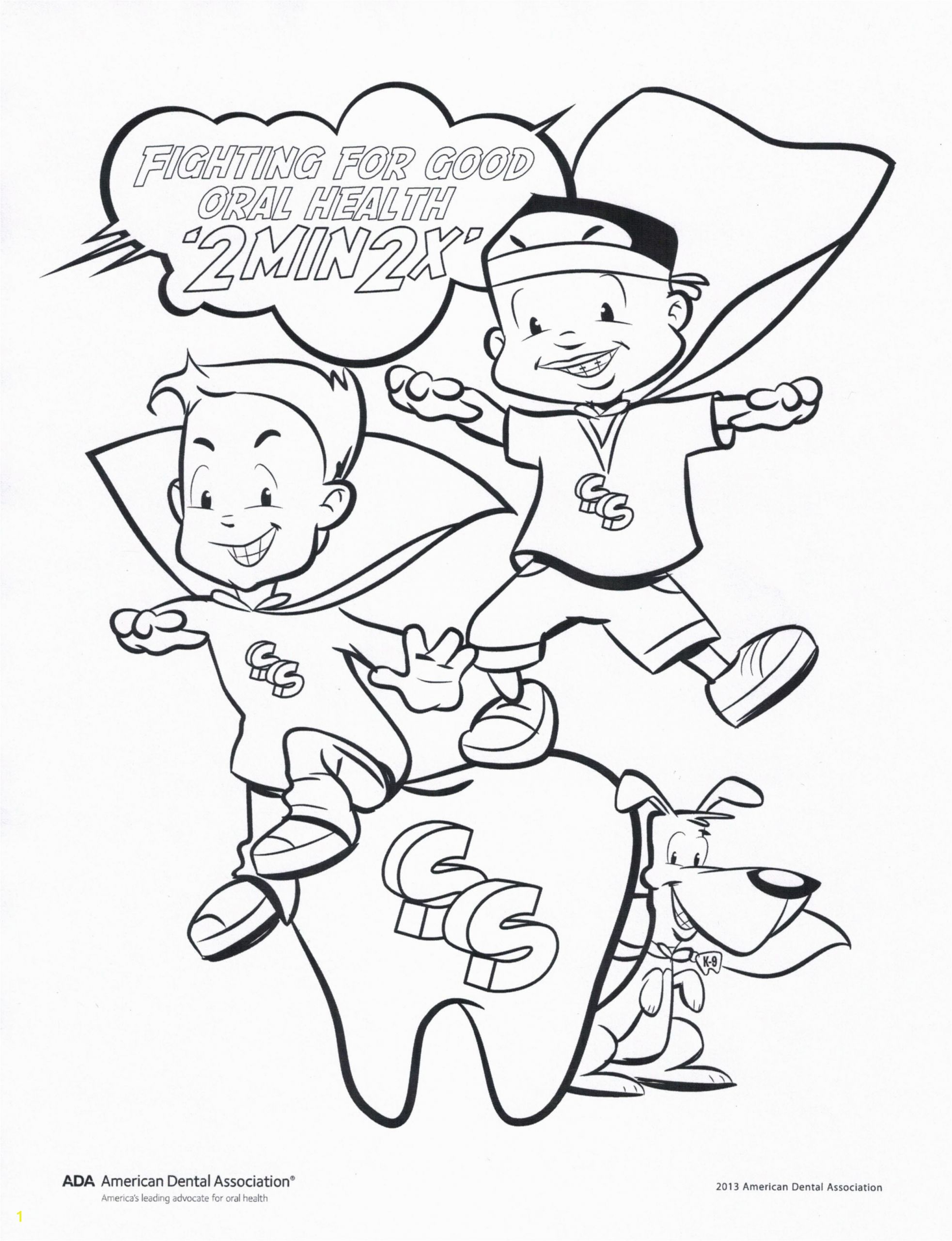 Oral Health Coloring Pages Fight for Good oral Health Coloring Page