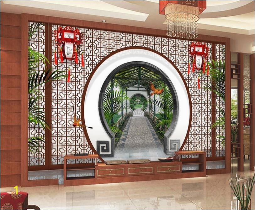 Oriental Garden Wall Mural Find More Wallpapers Information About 3d Wallpaper 3d