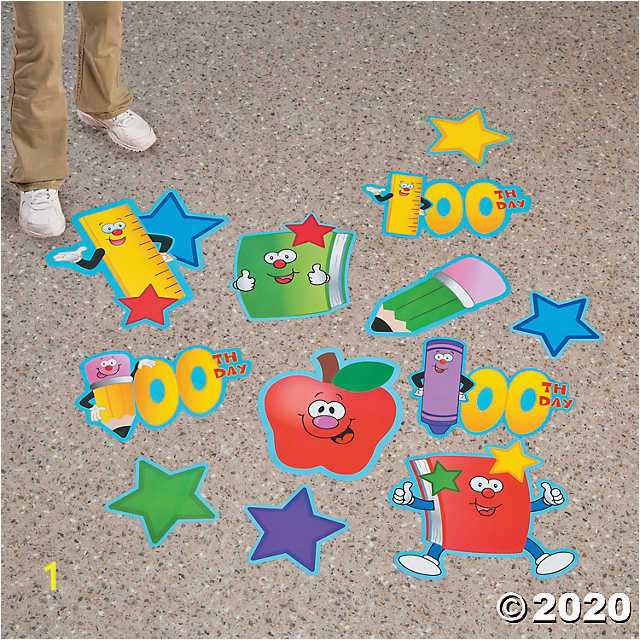 100th day of school floor clings