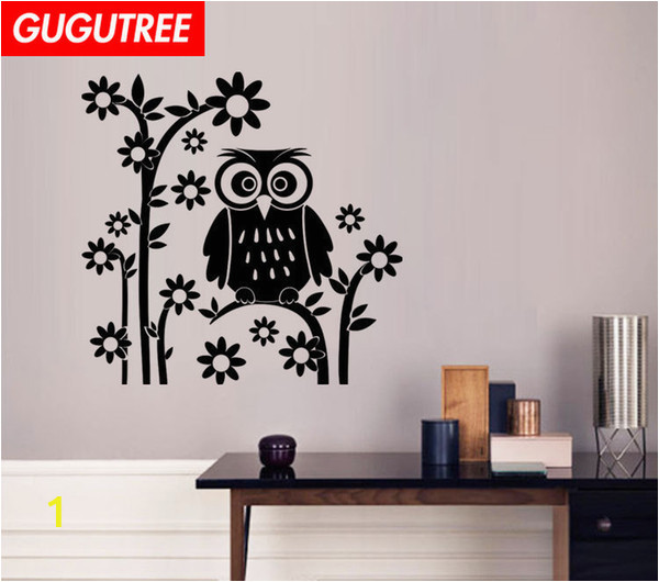 Owl Peel and Stick Wall Mural Decorate Home Flower Owl Cartoon Art Wall Sticker Decoration Decals Mural Painting Removable Decor Wallpaper G 2053 In This Home Wall Decal
