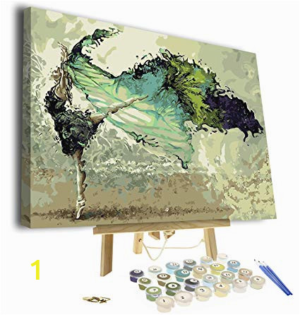Paint by Number Wall Mural Kits Paint by Numbers for Adults Framed Canvas and Wooden Easel Stand Diy Full Set Of assorted Color Oil Painting Kit and Brush Accessories soul