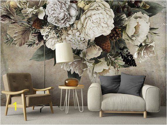 Painted Flower Wall Murals Oil Painting Dutch Giant Floral Wallpaper Wall Mural