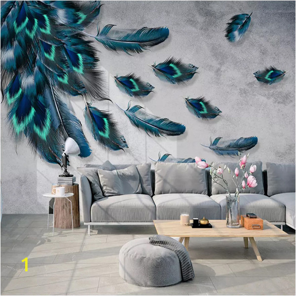 Painting A Mural On A Textured Wall Custom Mural Wallpaper 3d Fashion Colorful Hand Painted Feather Texture Wallpaper for Walls Roll Bedroom Living Room Home Decor Wallpaper Border