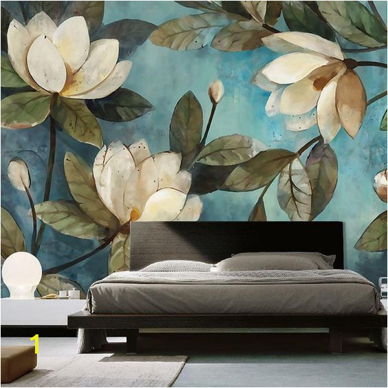 Painting A Mural On A Textured Wall High Quality Deep Texture 3d White Lotus Retro Style Oil