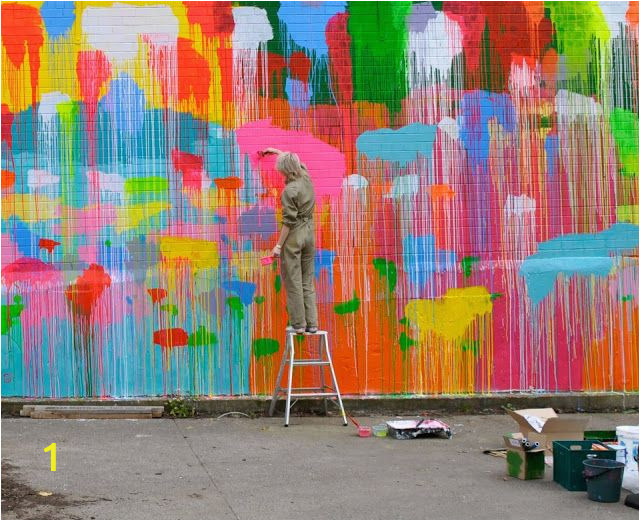 Painting A Mural On A Textured Wall Rowena Martinich Painting A Mural In north Melbourne