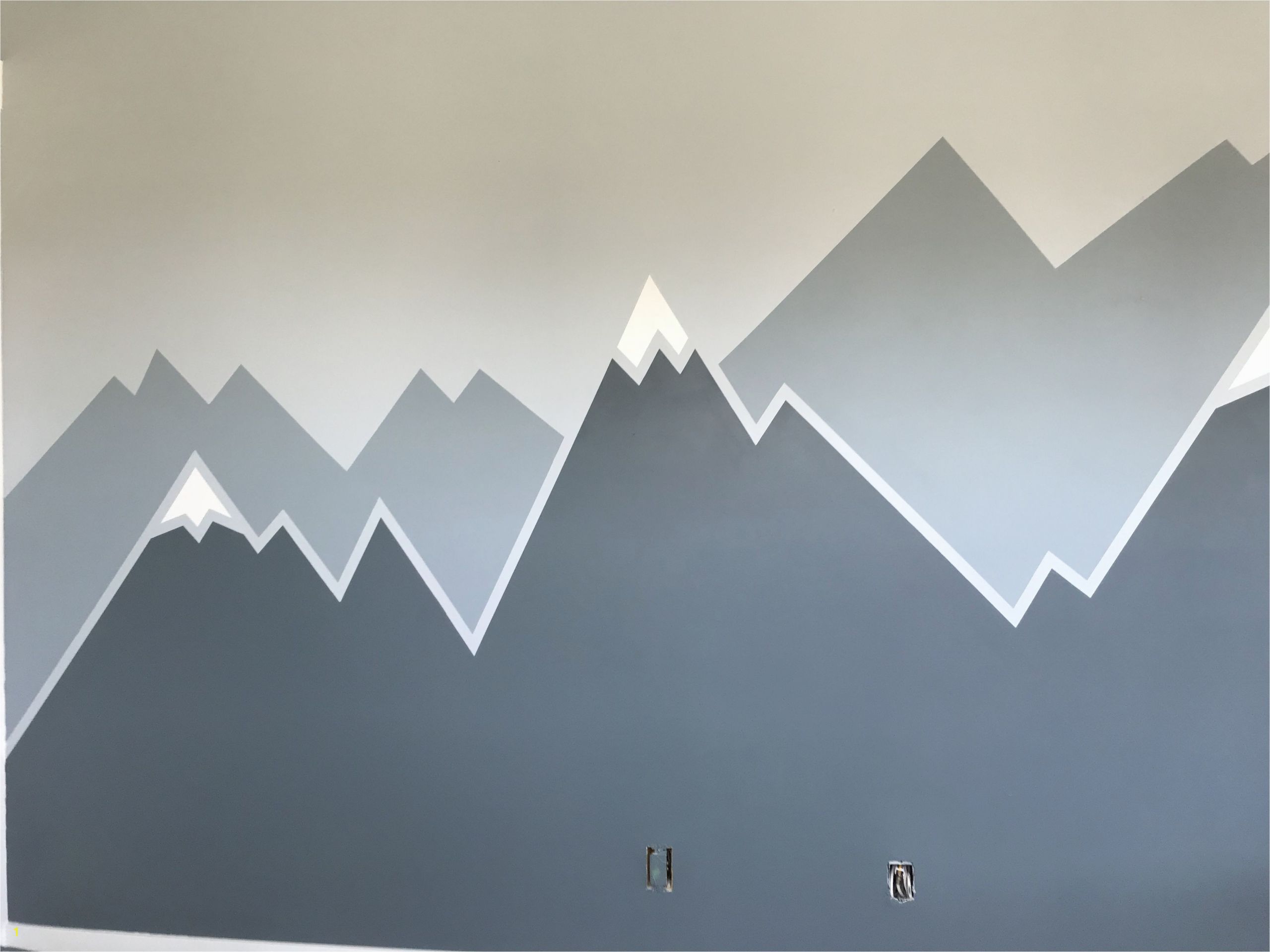 Painting Mountain Mural On Wall Mountain Wall Mural In 2019