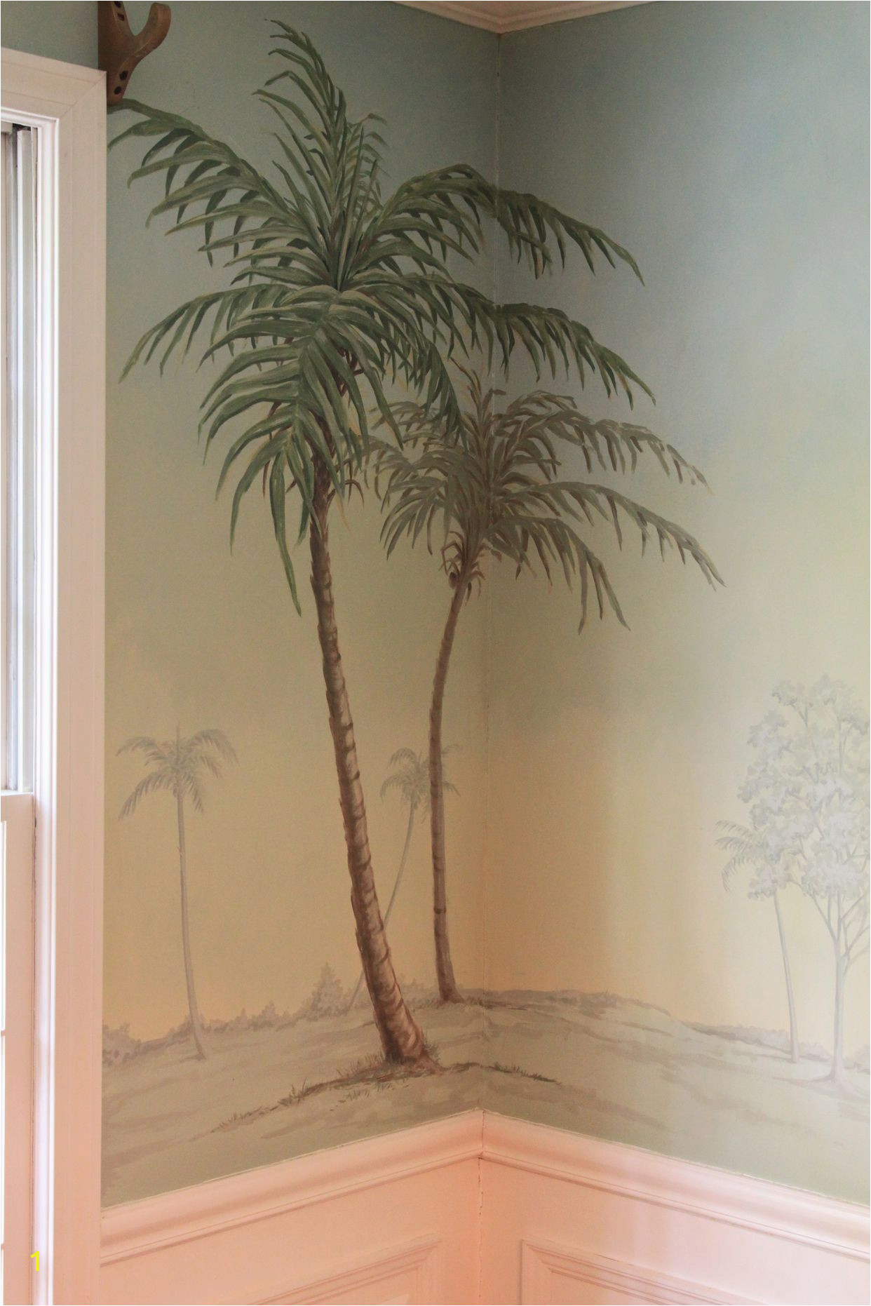 Palm Tree Beach Wall Mural I Painted Palm Trees In Pam S Dining Room