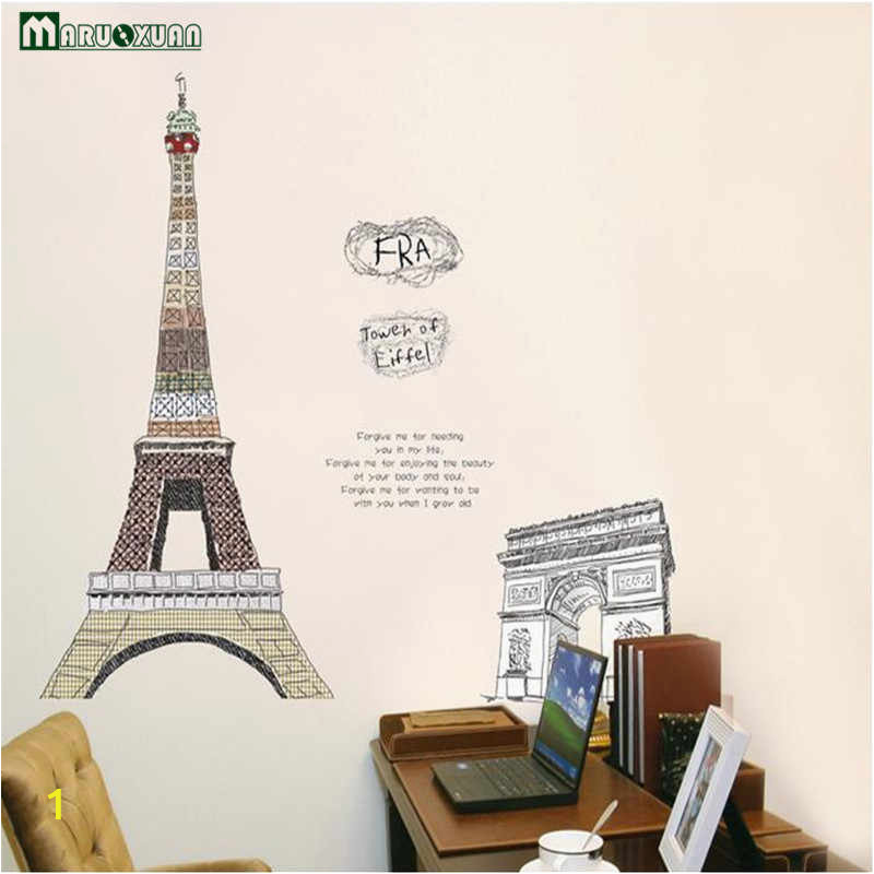 Maruoxuan Paris Eiffel Tower Living Room Bedroom Decor Vinyl Mural Art Wall Decals Bedroom 3d q50