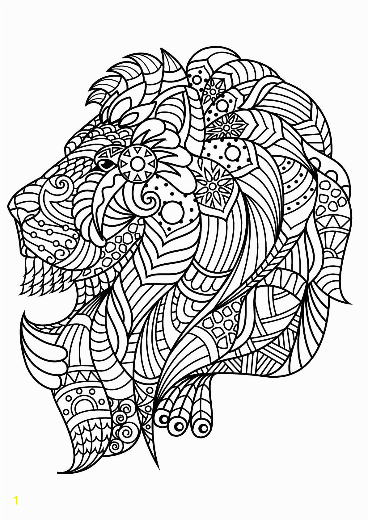 Pattern Coloring Pages Pdf Lion S Head with Plex and Beautiful Patterns From the