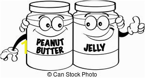 cartoon peanut butter and jelly jars black and white illustration of peanut butter and jelly jars illustration csp