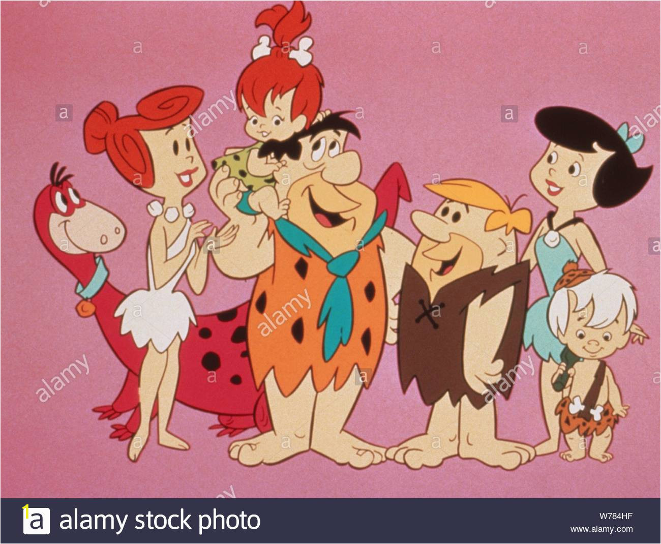 dino wilma pebbles fred flintstone barney rubble betty rubble bamm bamm television the flintstones 1960 directed by joseph barbera william hanna 30 september 1960 ctu allstar picture libraryhanna barbera productions tv serie usa 1960 1966 warningthis photograph is for editorial use only and is the copyright of hanna barbera productions andor the photographer assigned by the tv or production pany can only be reproduced by publications in conjunction with the promotion of the above tv programme a mandatory credit to hanna barbera productions is requir W784HF