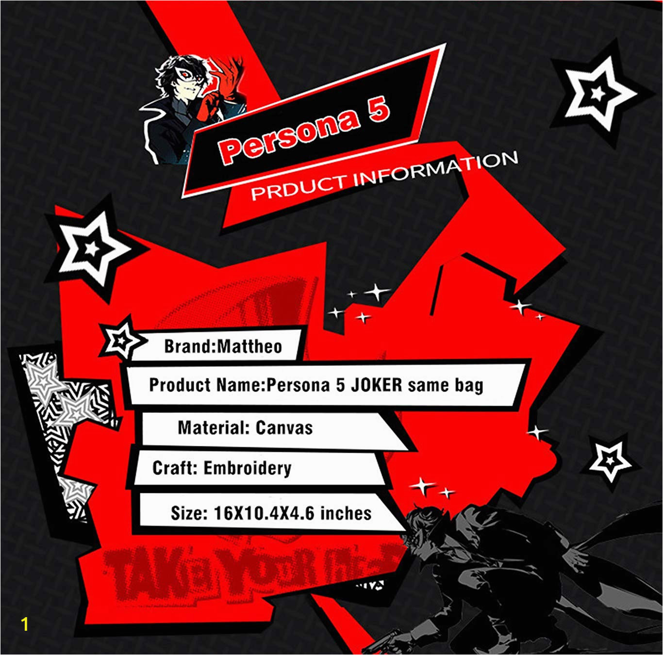 Persona 5 Coloring Pages Amazon Game Persona 5 P5 Joker High School Jk Bag