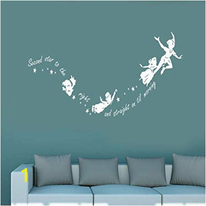 Peter Rabbit Wall Mural Stickers S Tinkerbell Second Star to the Right Peter Pan Wall